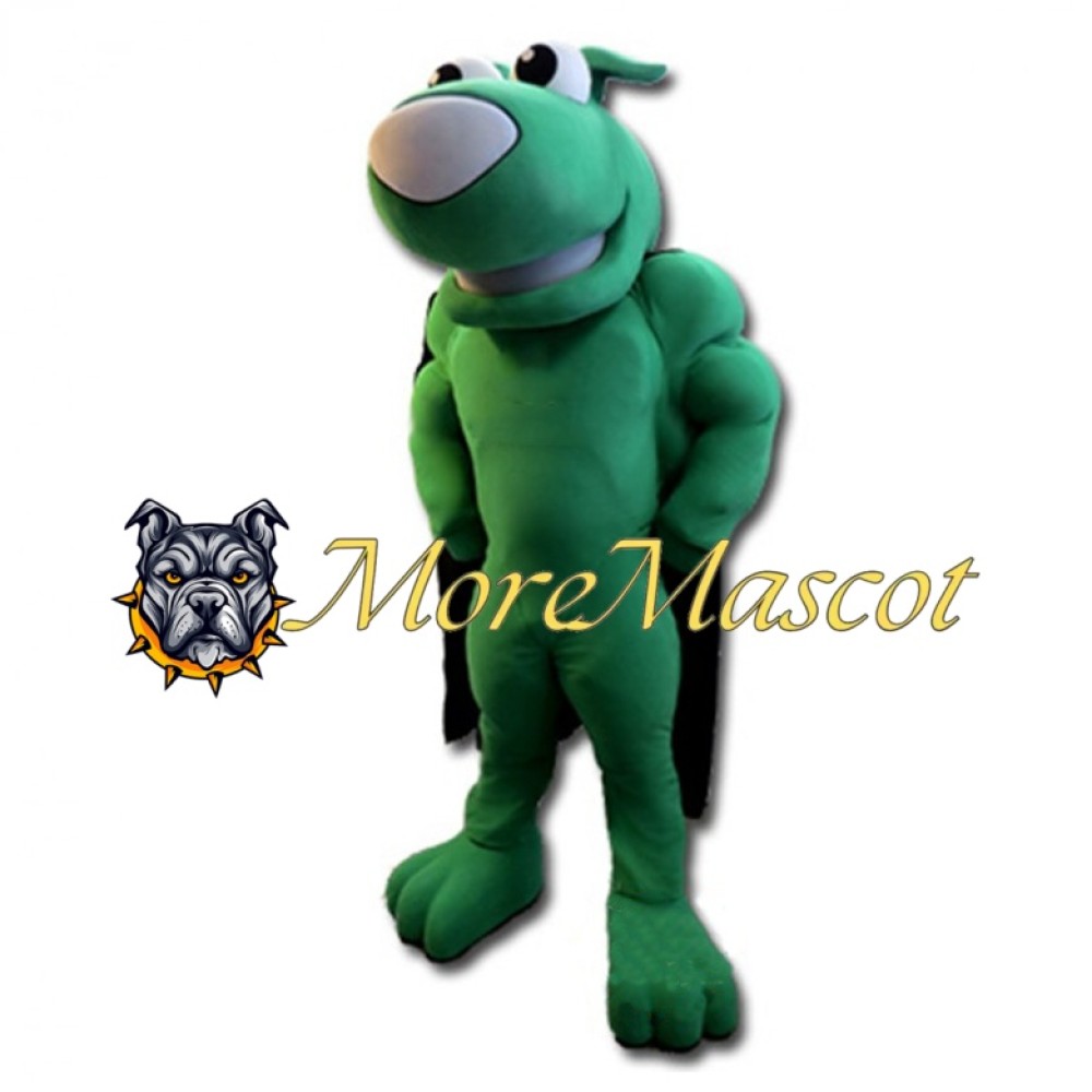 Muscular Green Dog Mascot Costume