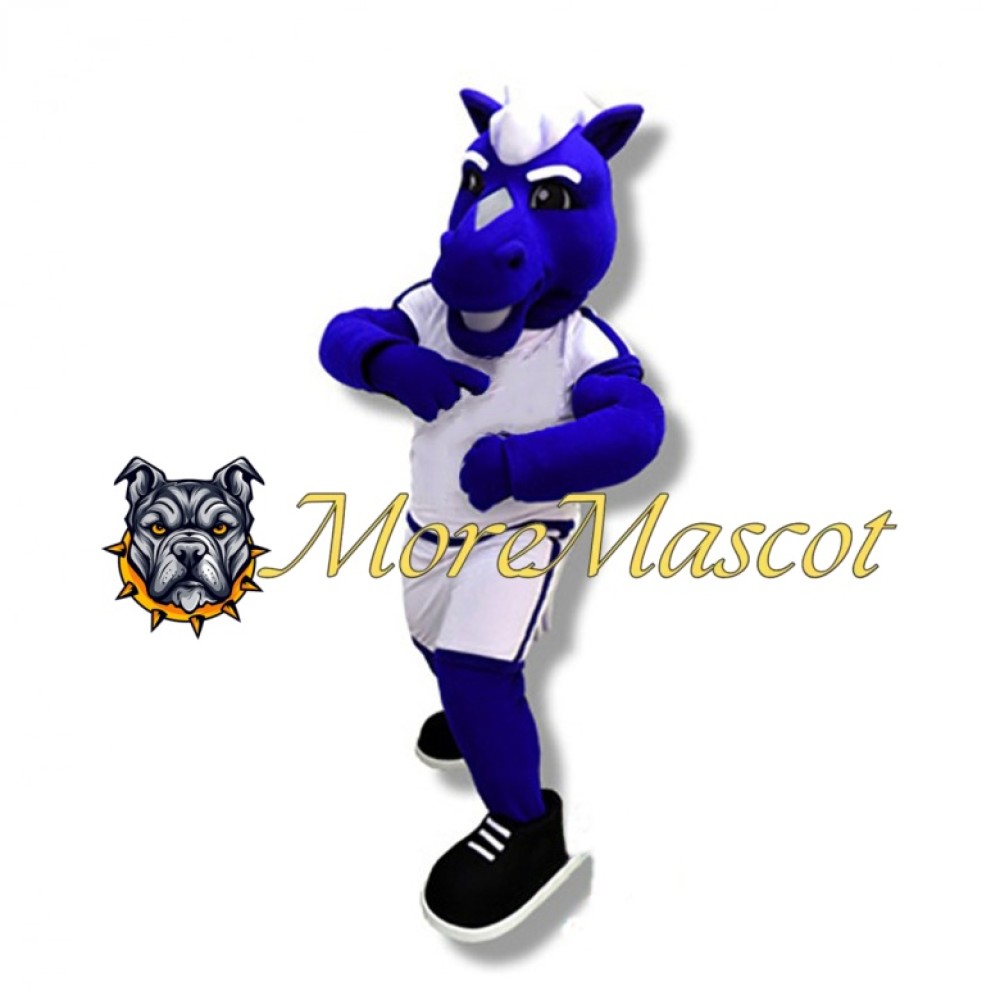 University Blue Horse Mascot Costume