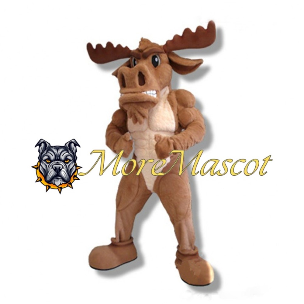 Muscular Moose Mascot Costume