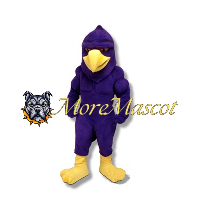 Muscle Purple Eagle Mascot Costume