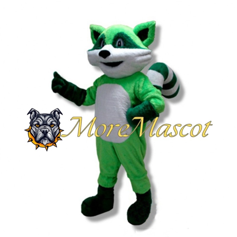 Green Raccoon Mascot Costume