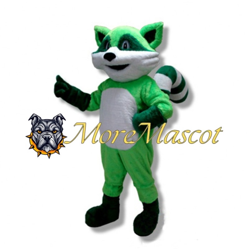 Green Raccoon Mascot Costume