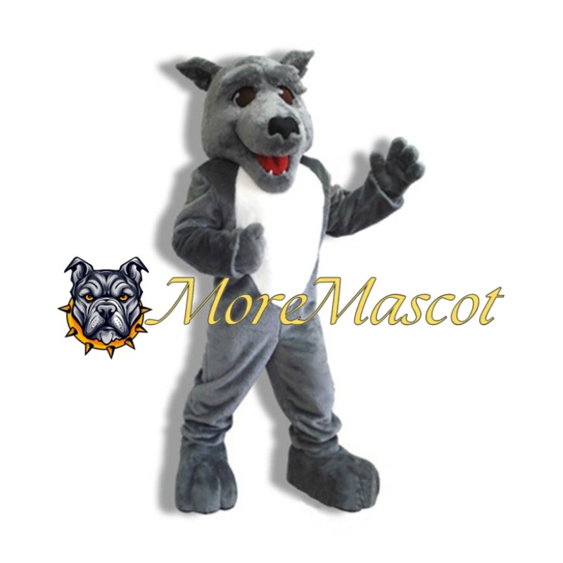 Grey Dog Mascot Costume