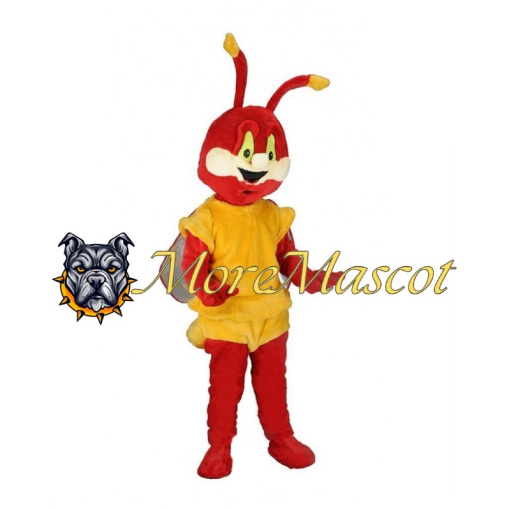 Cute Red Bee Mascot Costume