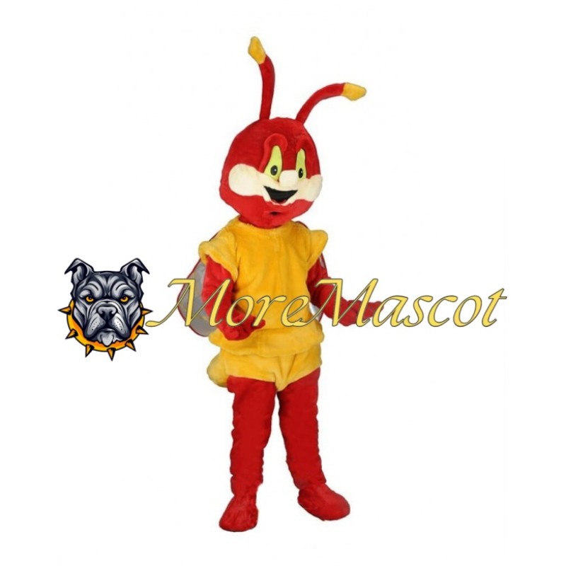 Cute Red Bee Mascot Costume