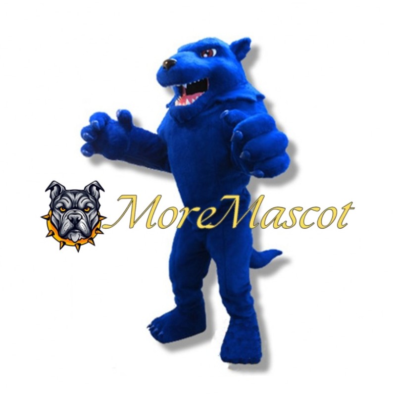 Realistic Blue Wolf Mascot Costume