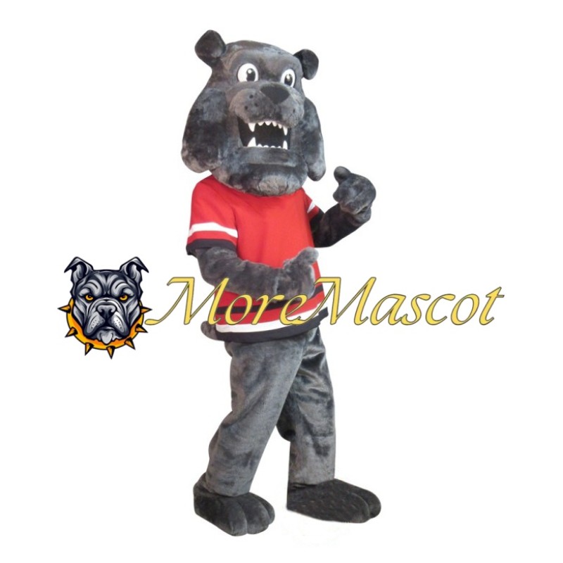 Grey Bulldog Adult Mascot Costume