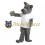 Plush Grey Dog Mascot Costume