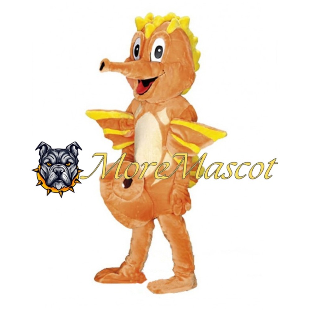 Orange Seahorse Mascot Costume