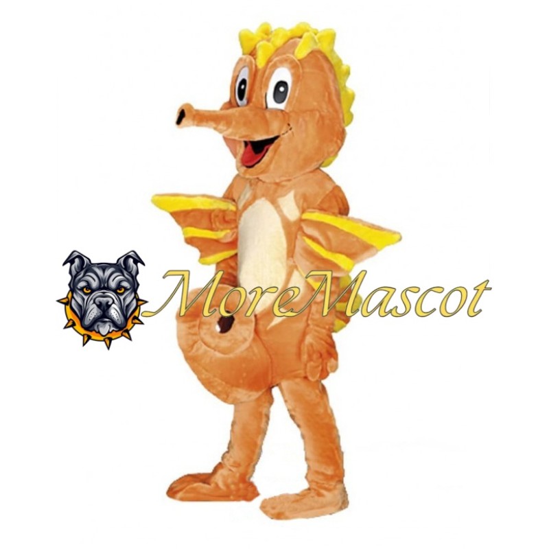 Orange Seahorse Mascot Costume
