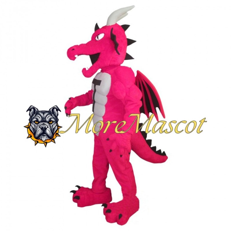 Pink Muscle Dragon Mascot Costume