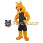 Orange Muscle Bulldog Mascot Costume