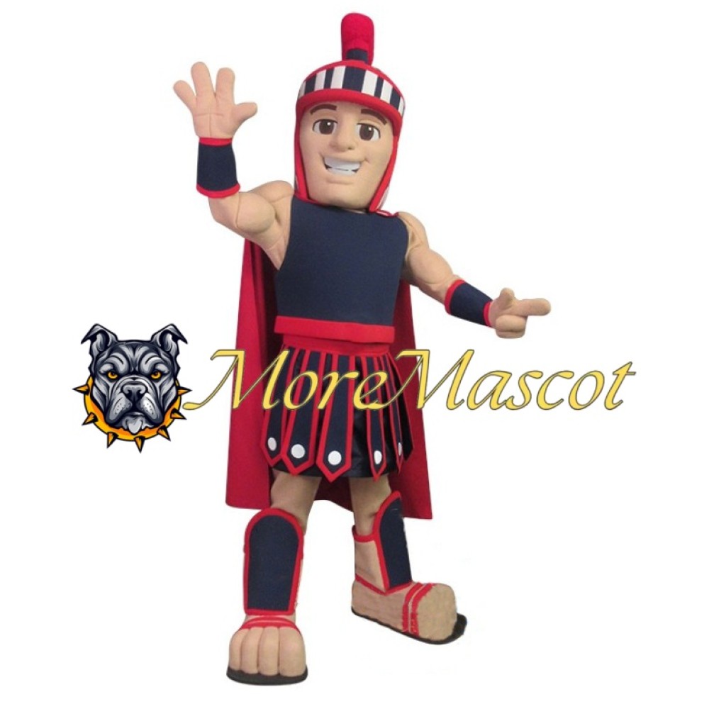 Red and Blue Warrior Mascot Costume