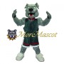 Grey Muscular Bulldog Mascot Costume
