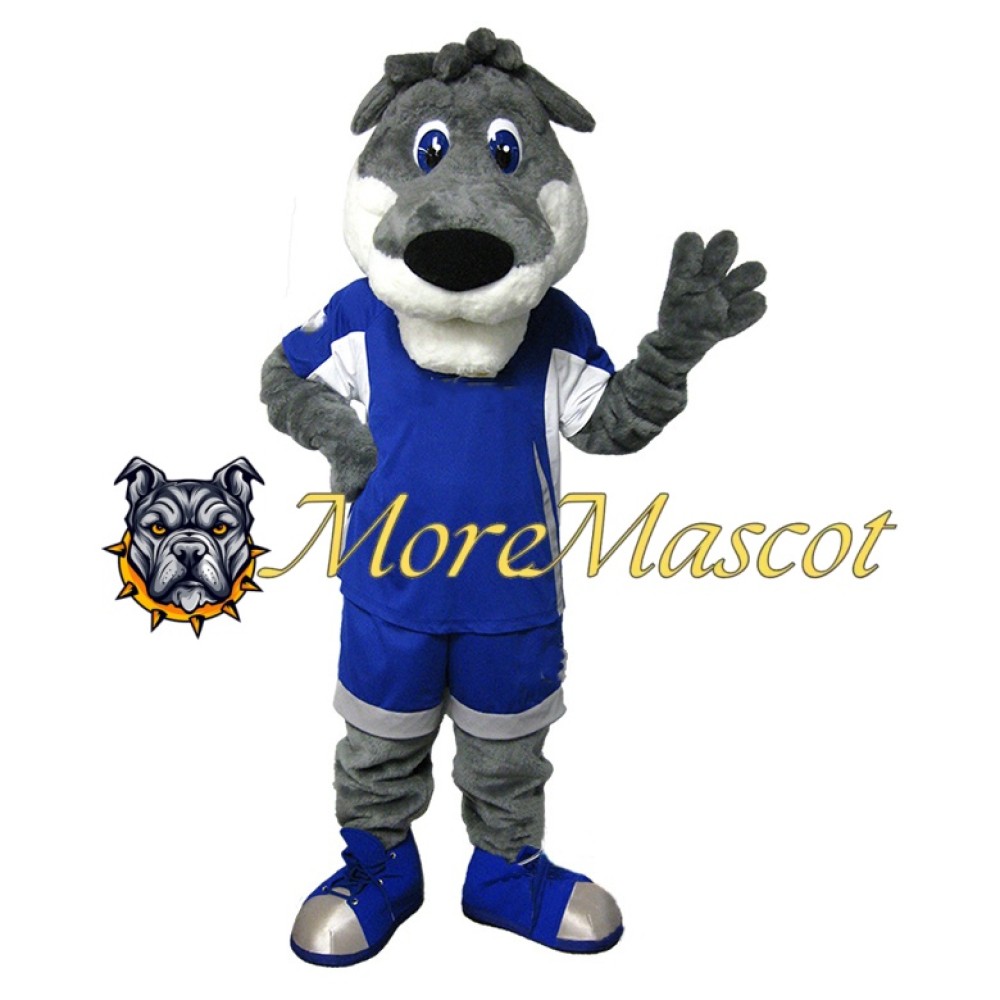 Grey & White Dog Mascot Costume