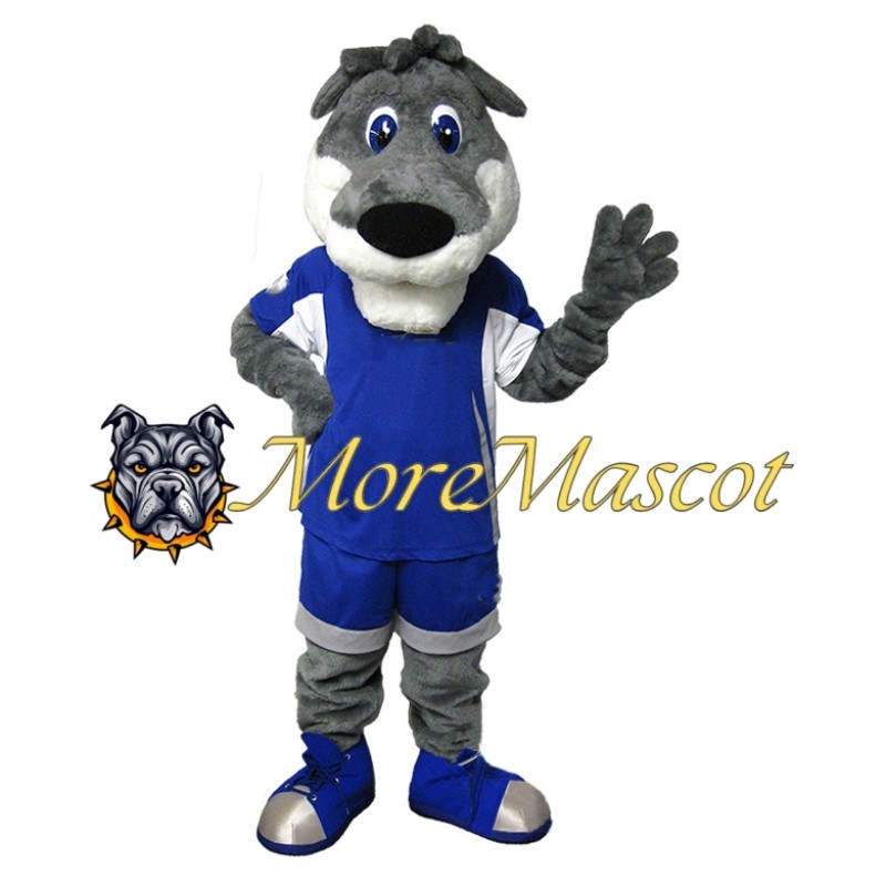 Grey & White Dog Mascot Costume