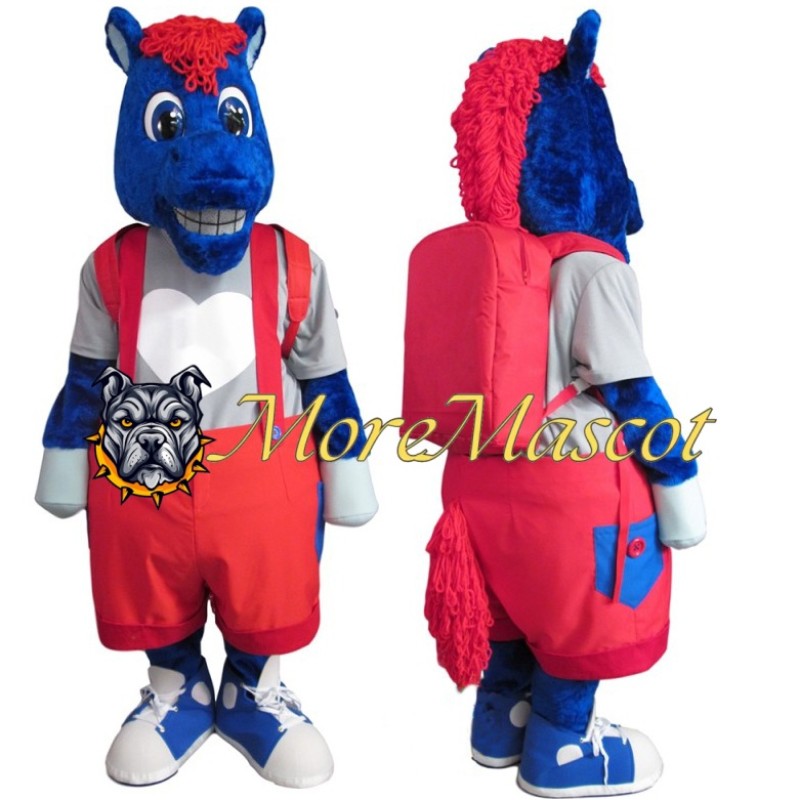 Student Blue Horse Mascot Costume