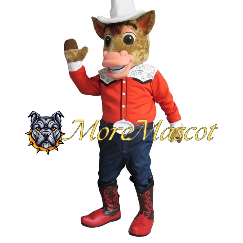Cowboy Brown Horse Mascot Costume