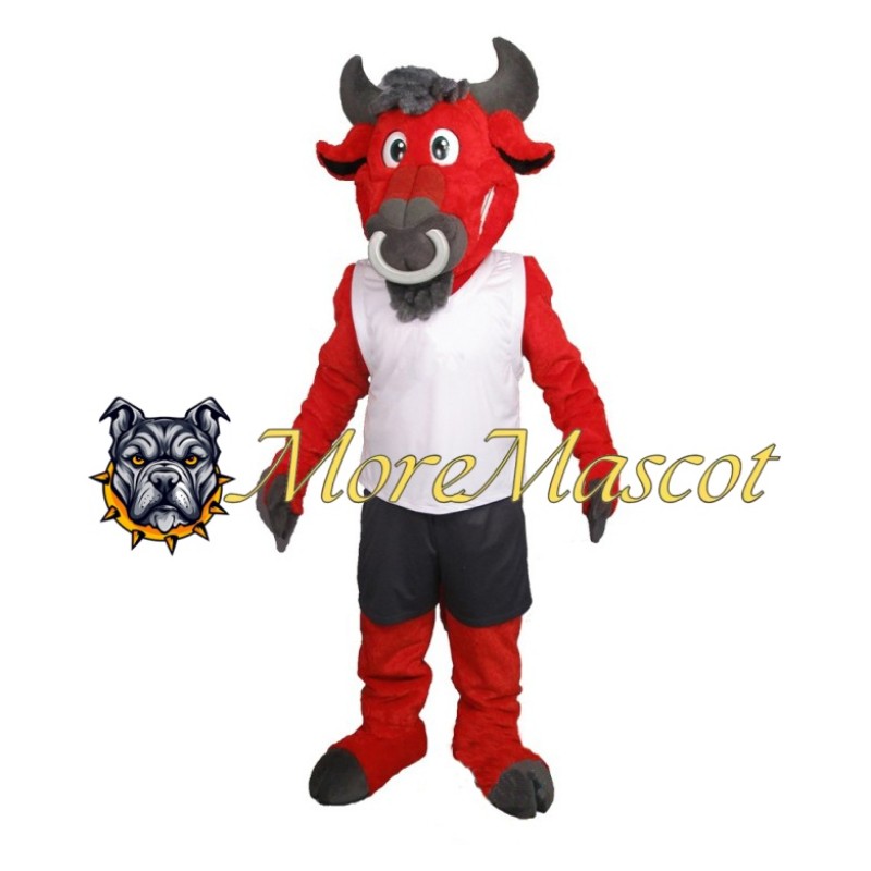 Red Buffalo Mascot Costume