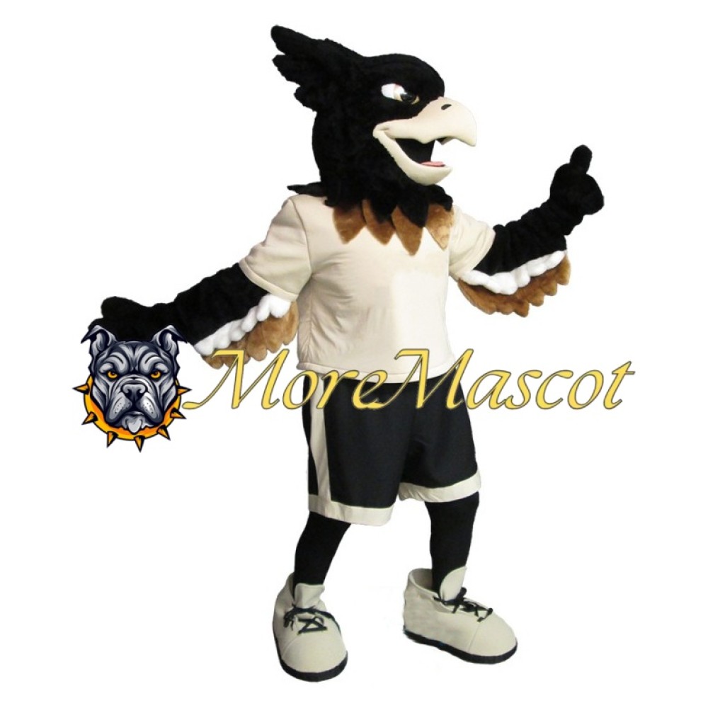 Black Sports Falcon Mascot Costume