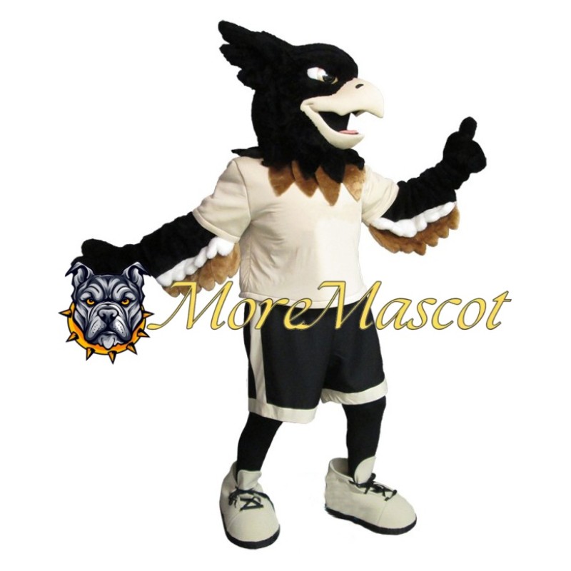Black Sports Falcon Mascot Costume
