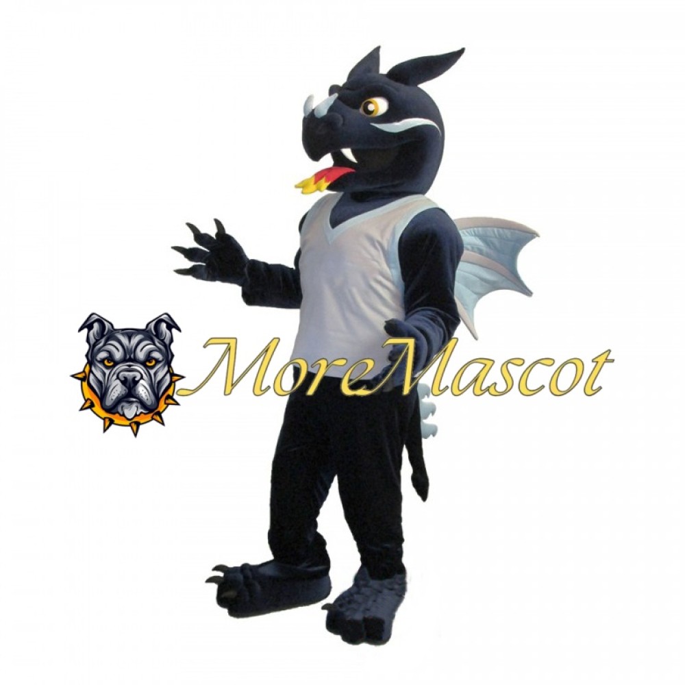 Fierce Black Dragon Mascot Costume