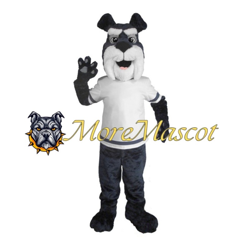 Friendly Grey Dog Mascot Costume