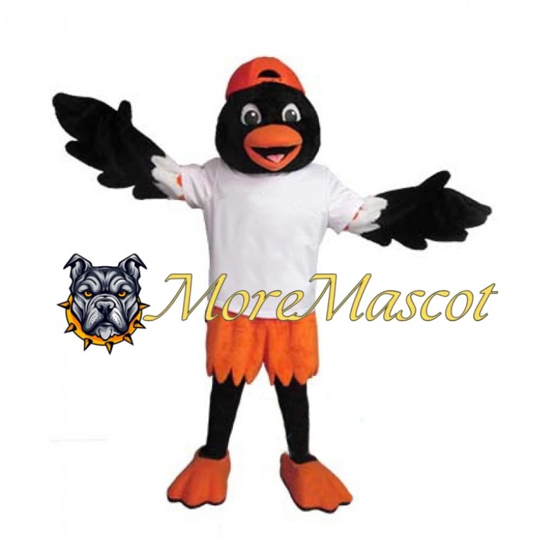 School Black Bird Mascot Costume