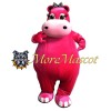 Pink Female Hippopotamus Mascot Costume