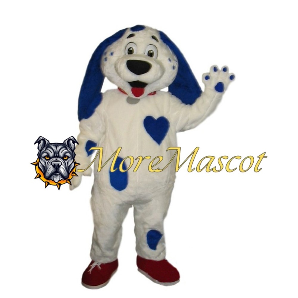 Blue Heart Dog Mascot Costume
