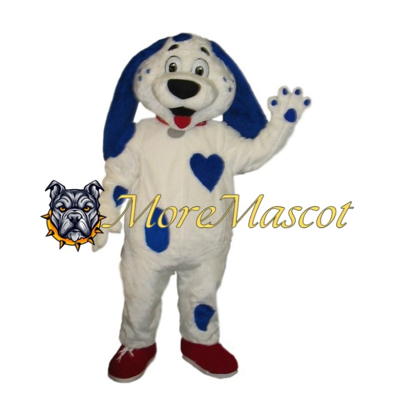 Blue Heart Dog Mascot Costume