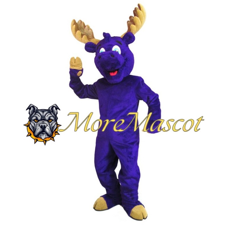Adult Purple Moose Mascot Costume