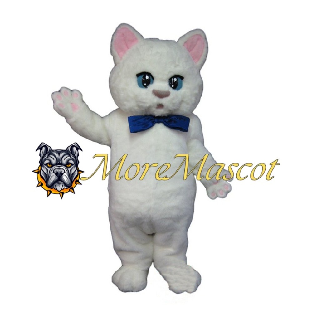 Superb White Cat Mascot Costume