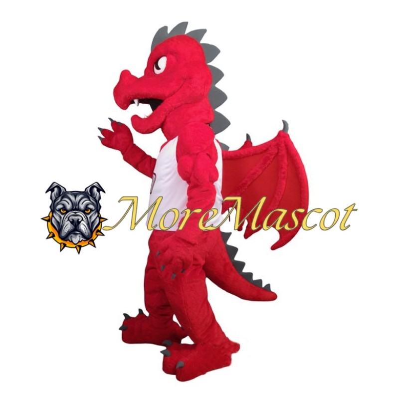 Muscle Red Dragon Mascot Costume