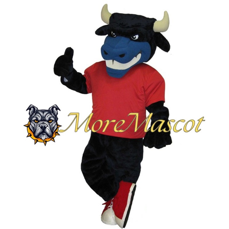 Black & Blue Bull Mascot Costume