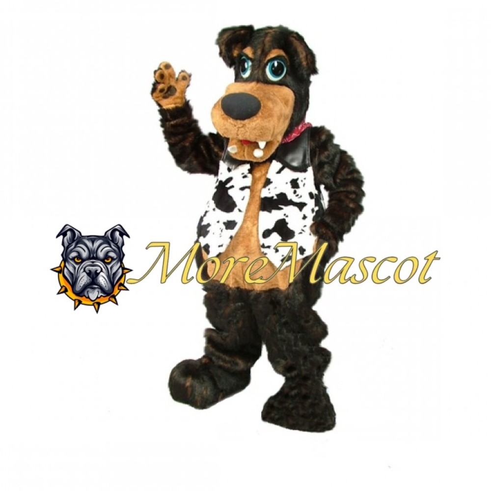 Punk Black Dog Mascot Costume