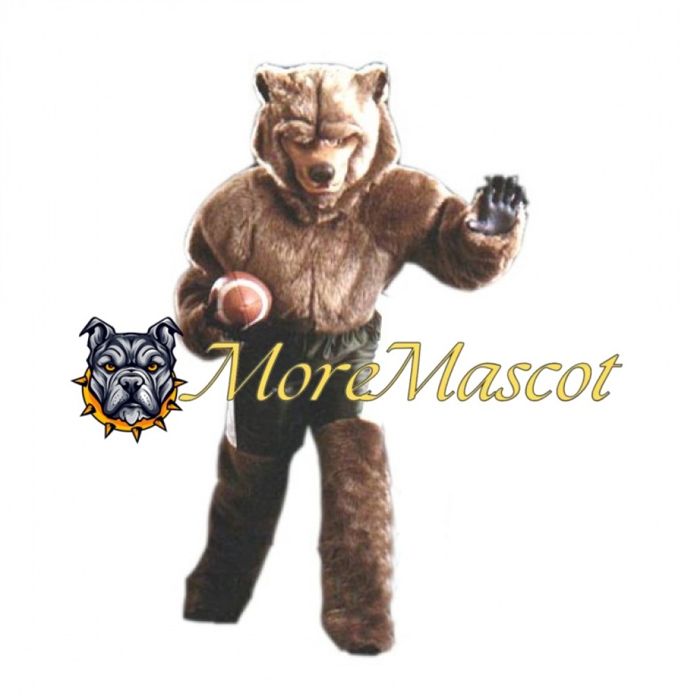 Rugby Brown Wolf Mascot Costume
