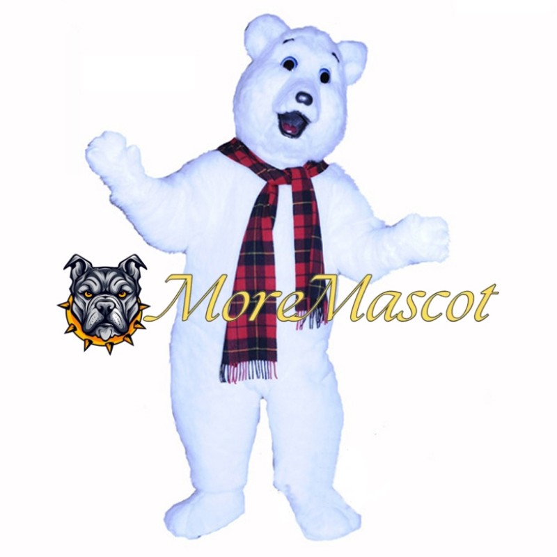 Happy White Bear Mascot Costume