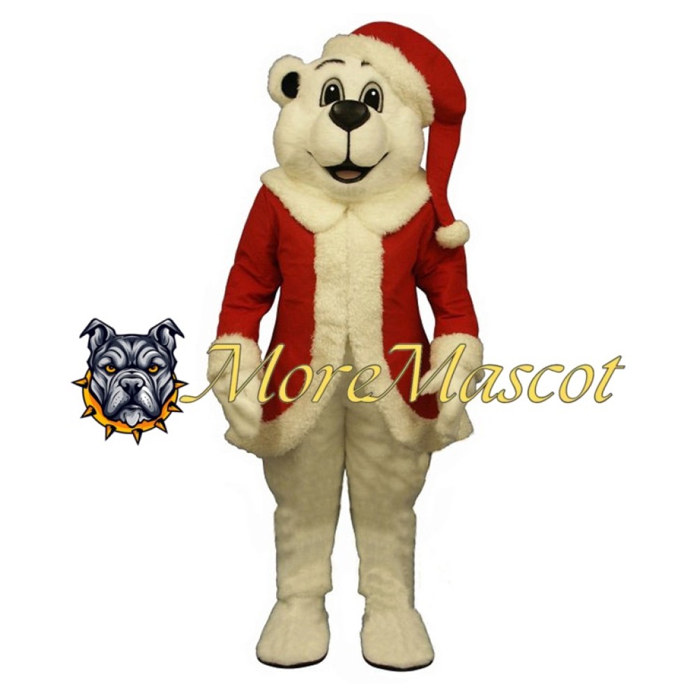 White Christmas Bear Mascot Costume