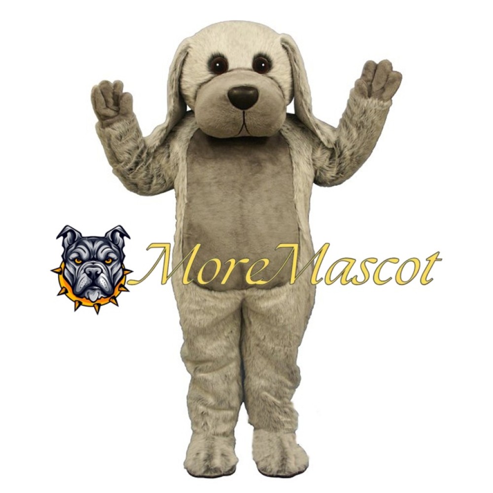 Soft Gray Dog Adult Mascot Costume