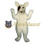 Funny White Dog Adult Mascot Costume