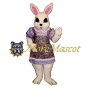 Purple Dress Bunny Mascot Costume