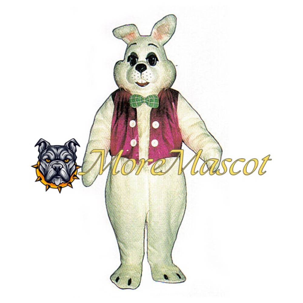 Purple Vest Bunny Mascot Costume