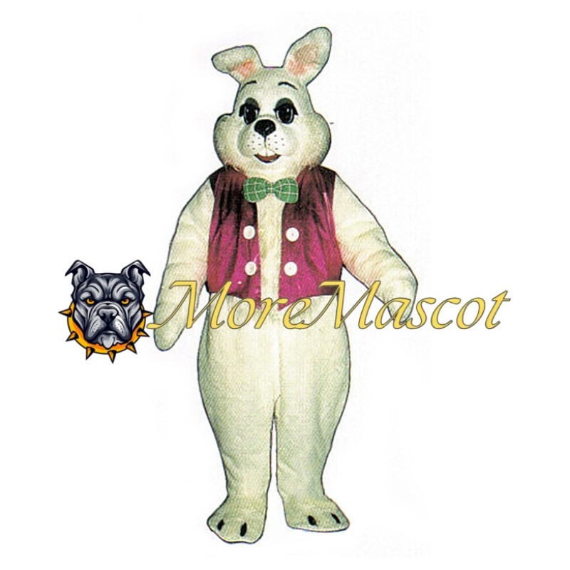 Purple Vest Bunny Mascot Costume