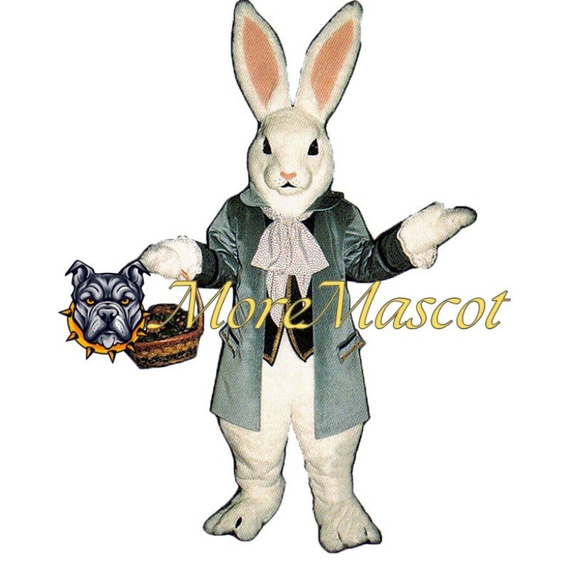 Green Coat Bunny Mascot Costume