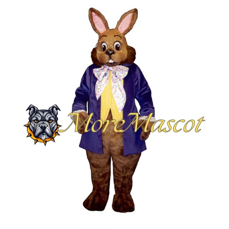Purple Coat Bunny Mascot Costume