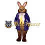 Purple Coat Bunny Mascot Costume