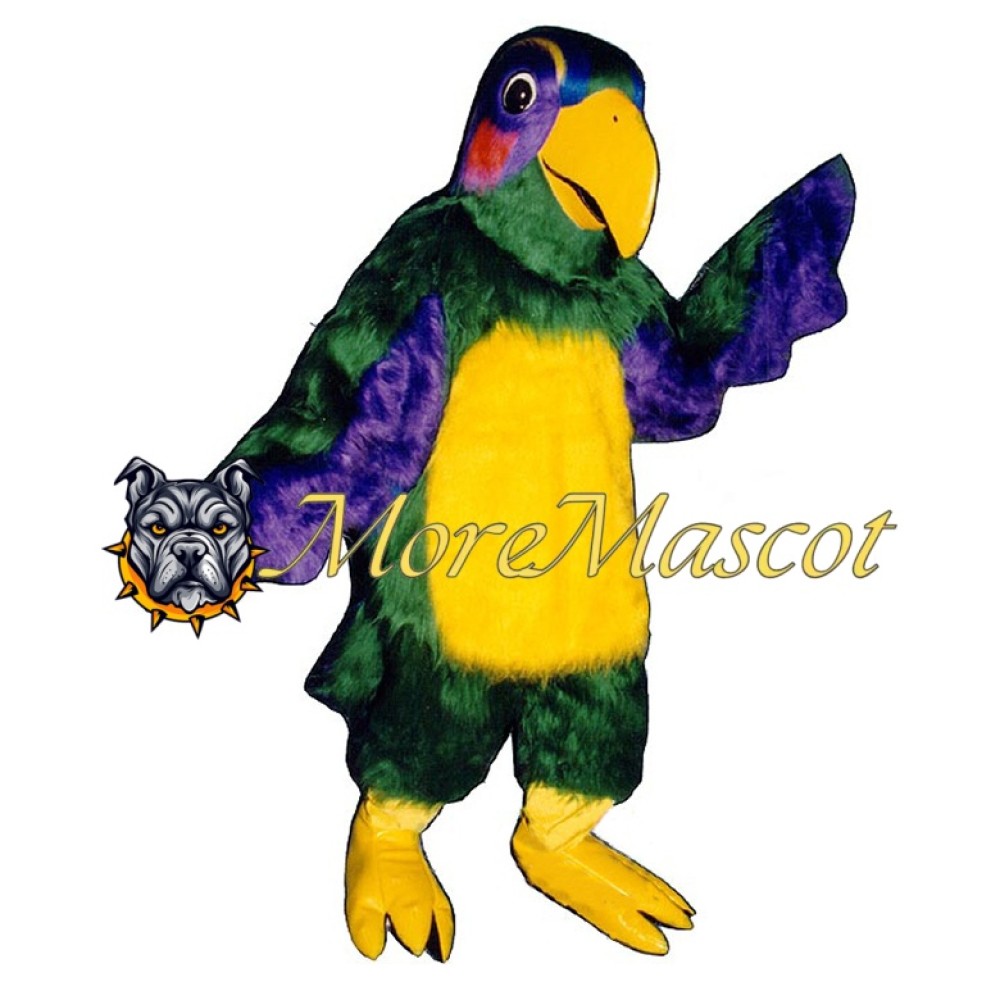 Purple & Green Parrot Mascot Costume
