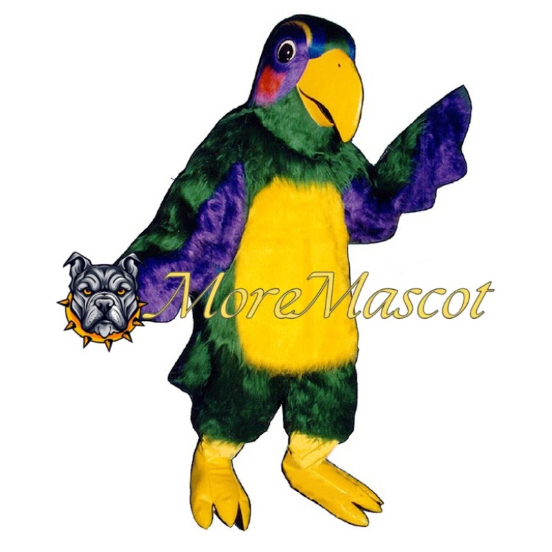 Purple & Green Parrot Mascot Costume