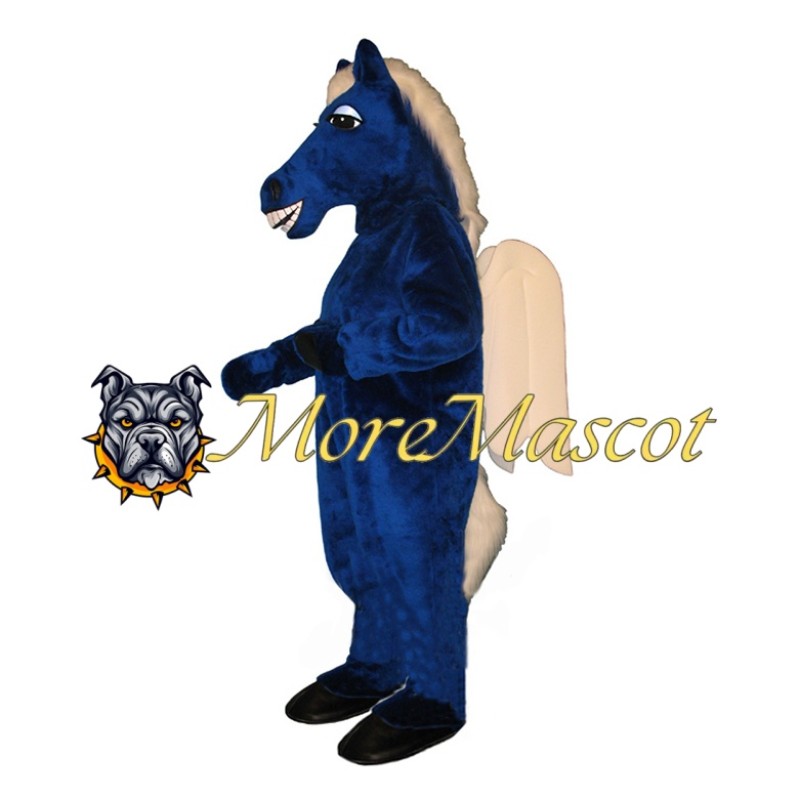 Flying Blue Horse Mascot Costume